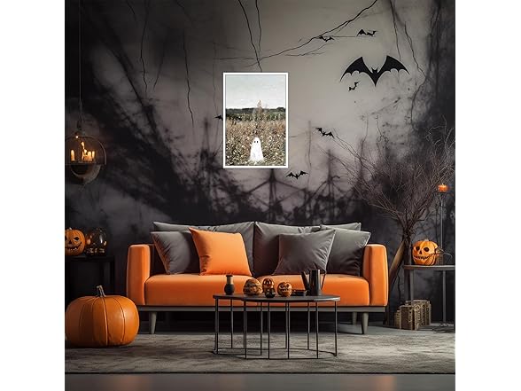 Cute Ghost On A Flower Meadow Wall Art