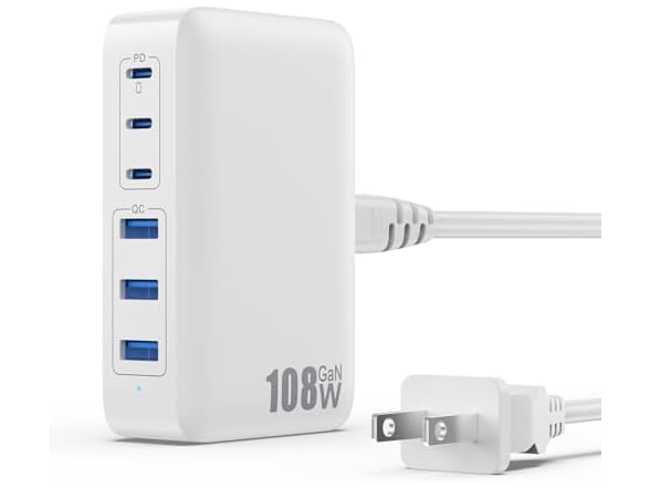 108W USB C Charger Block Station