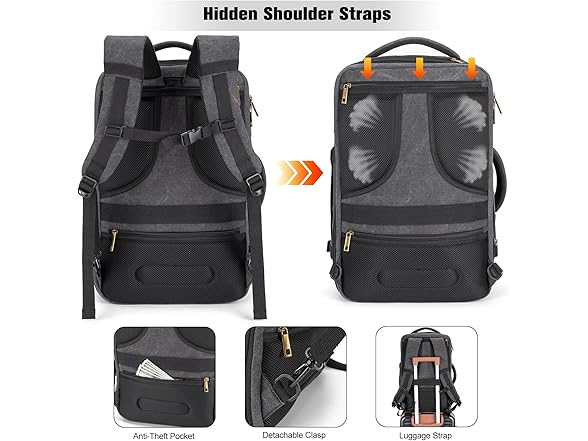 Black/Blue 40L Travel Backpack