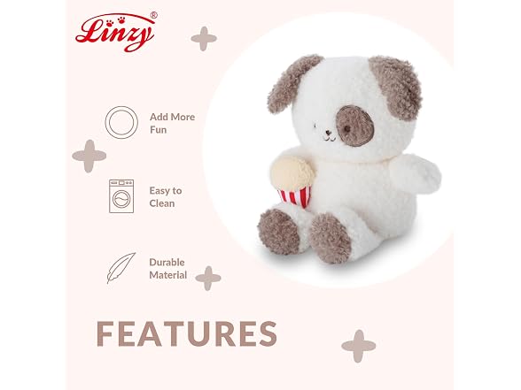 Linzy Boys 10” Bull Terrier Dog Stuffed Popcorn