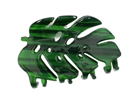 Bella Sleep and Spa Claw Clip Green Palm Leaf