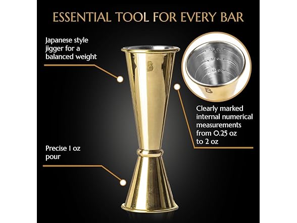Gold Finish Japanese Double Jigger