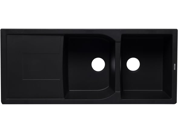 ALFI brand AB4620DI-BLA Black 46" Double Bowl Gran