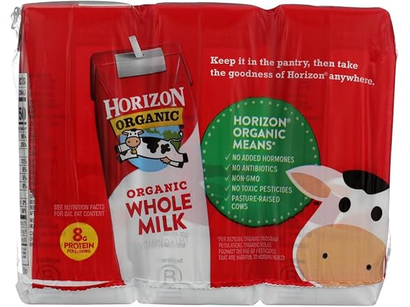 HORIZON ORGANIC Organic Whole Milk 6pk, 48 FZ