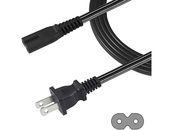 AC Power Cord - 5ft 2-Prong Cable