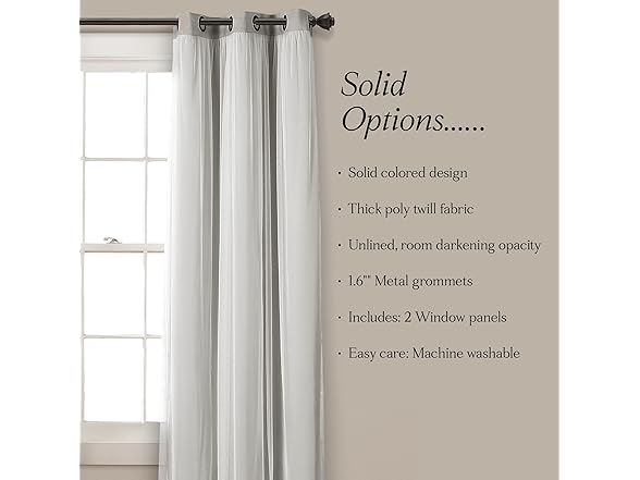 Lush Decor Sheer Grommet Curtains W/ Blackout
