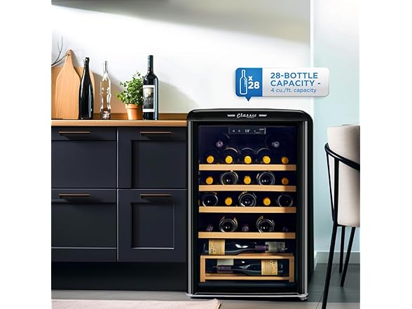 Unique Appliances Classic Retro 21" 28-Bottle Wine Cooler