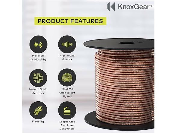 Knox Gear 16AWG Speaker Wire, 100ft
