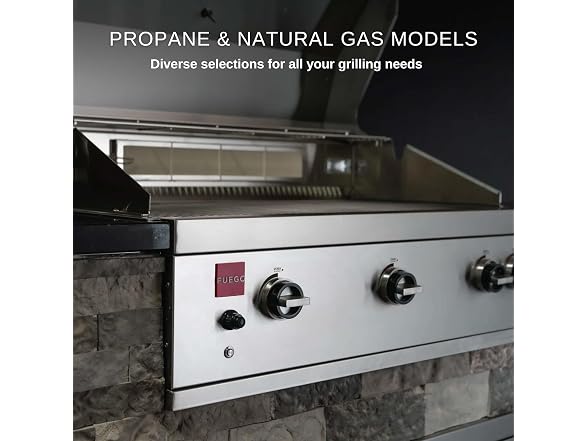 Fuego F36S-Pro-B Built-in All 304SS Gas Grill w/Lights & Rear Burner
