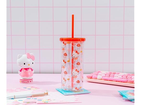 Hello Kitty Mushroom Plastic 20oz Cup