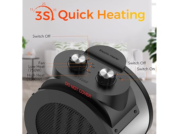 AEscod 1500W Electric Space Heater