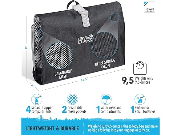Lewis N. Clark Hanging Toiletry Bag