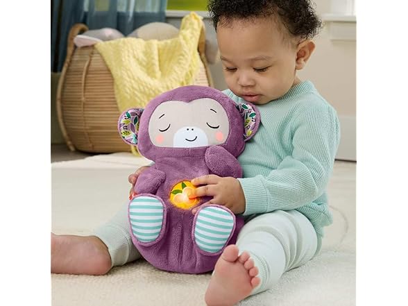 Fisher-Price Baby Soothe ‘n Snuggle Purple Monkey Plush