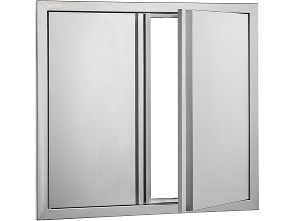 Double Stainless Outdoor Kitchen Door, 26W x 24H Inch