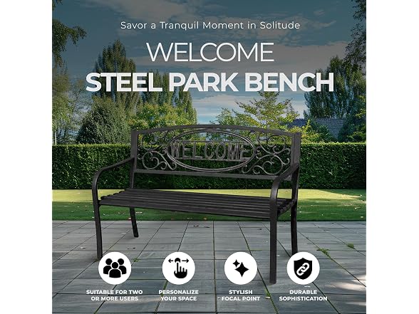Four Seasons Courtyard Welcome Outdoor Park Bench