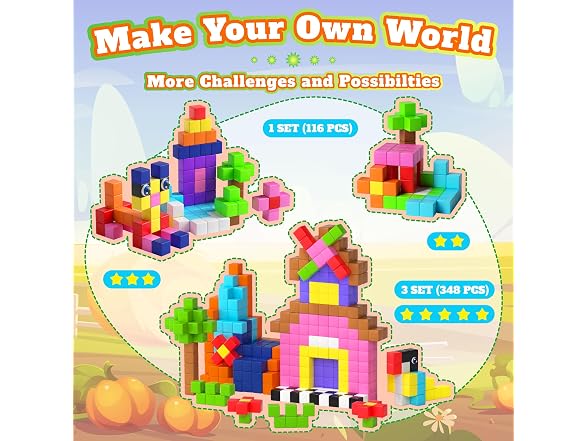 116 PCS Magnetic Blocks Set, 1" Magnet