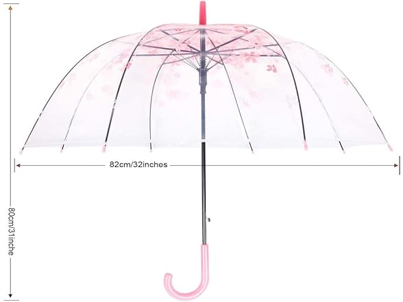 Stick Umbrella, Cherry Blossoms Transparent