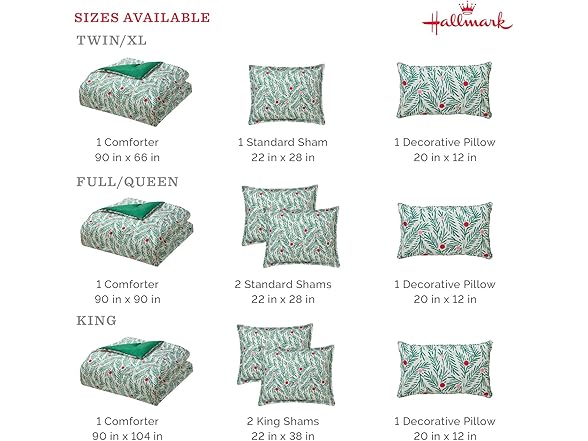 Hallmark Green Branches King Comforter