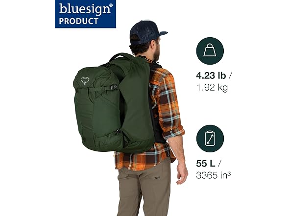 Osprey 10003678 O/S Osprey Farpoint 55L Men's Travel Back