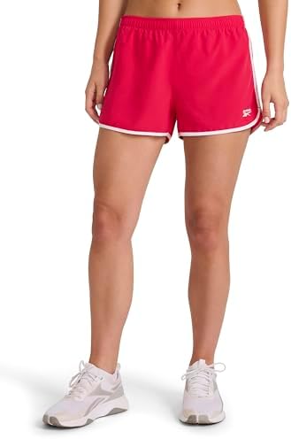 Reebok Women’s Two-Tone Varsity Training 3” Short, Standard Fit, Lightweight Poly Fabric, Love Potion, Large