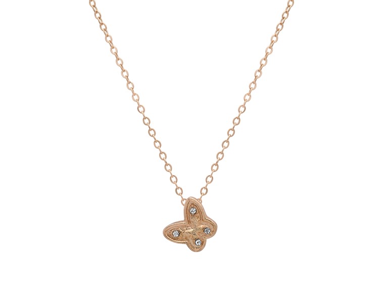 18K Gold Butterfly CZ Necklace