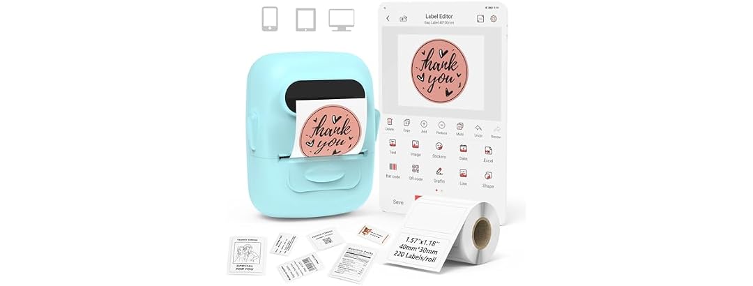 Mini Bluetooth Label Maker Barcode Printer