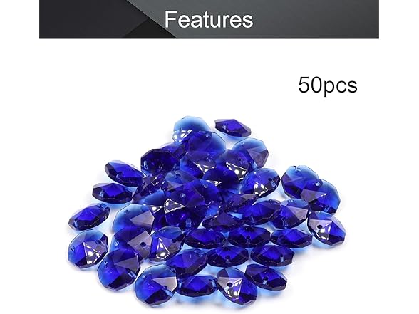 Othmro Octagon Beads 50Pcs Blue Crystal