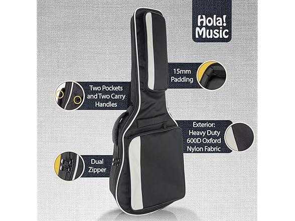 Hola! Music Guitar Deluxe Series Gig Bag 3/4 Size