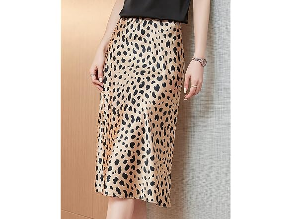 Modegal Women (L) Satin High Waisted Ruffle Skirt