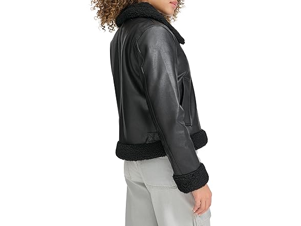 Levis Womens Faux Shearling Aviator