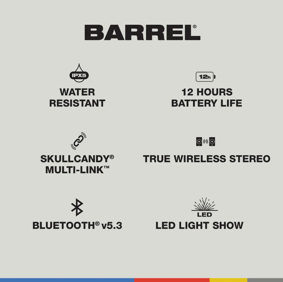 Skullcandy Barrel Water-Resistant Boombox Speaker - Gallery 20