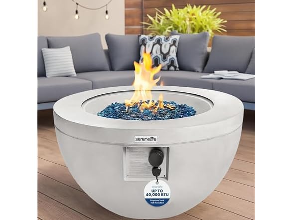 SereneLife SLNFBAL7 Propane Fire Pit Table