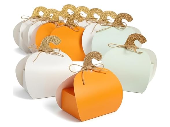 Fun Express Assorted Colors Pumpkin Favor Boxes
