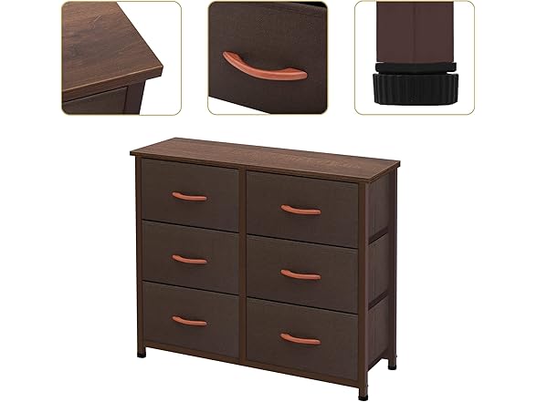 AZL1 Life Concept 6 Drawers Fabric Dresser