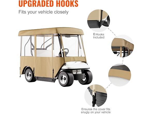 Golf Cart Enclosure, with 4-Sided Fairway