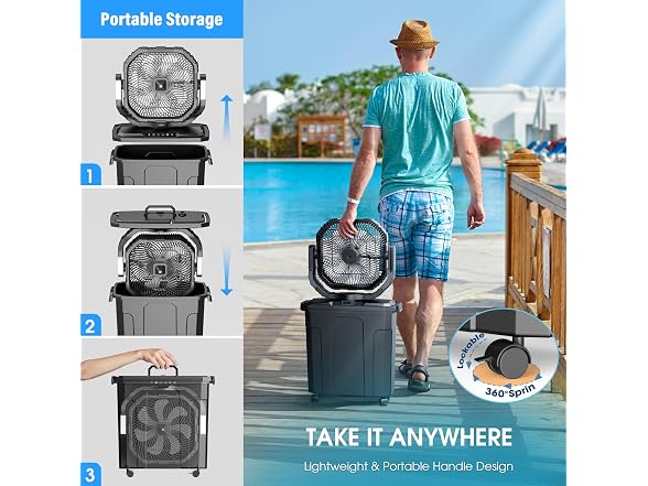 Ausic 5 Gal 12" Portable Misting Fan