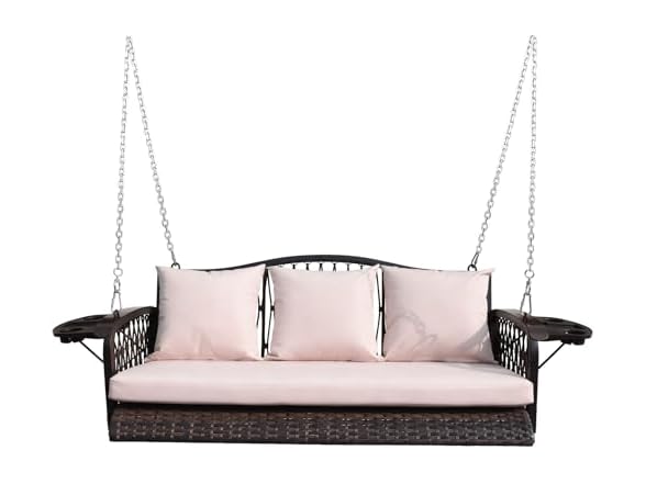 Brown Rattan/Khaki Cushion