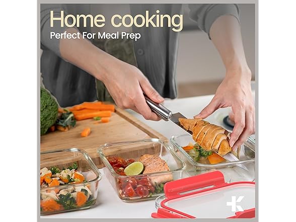 Borosilicate Glass Food Containers with Lids 16 Pc