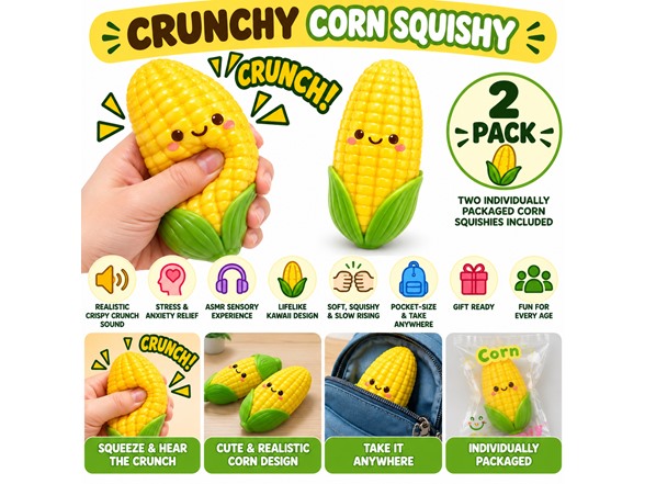 Corn Crunch Squishy 2-Pk