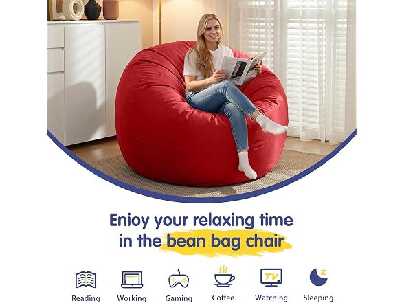 Adult Bean Bag Chair, Giant Beanbag