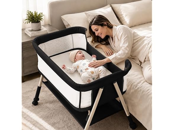 Bolmen Black Baby Bassinet Bedside Sleeper