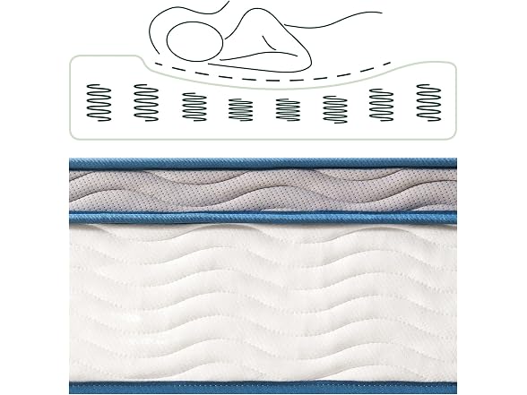 ZINUS 8 Inch Spring Sensation Hybrid Bedroom,
