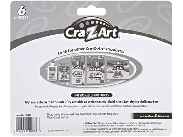 Cra-Z-Art Chalk Markers 6 Count - Dry Erase a