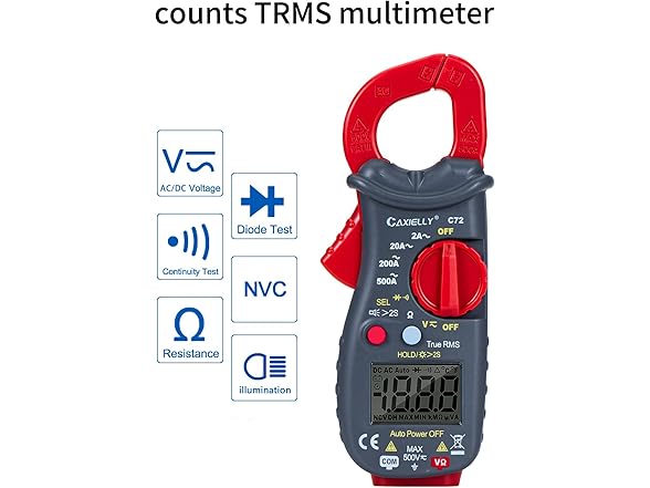 CAXIELLY Digital Clamp Meter Multimeter