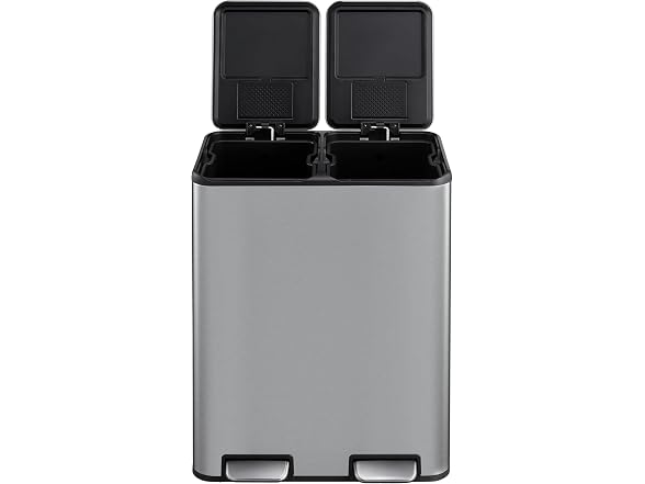 MOVECOM 16 Gallon Dual Compartment Kitchen Trash Can