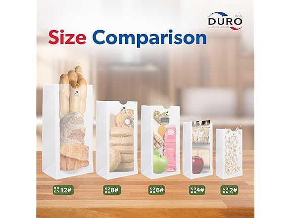 Duro 4# White Paper Bags, 100 Count