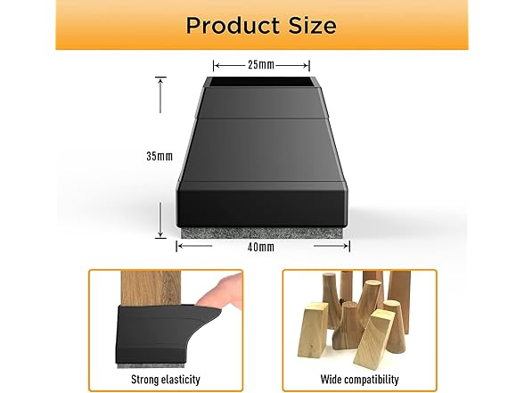 CHWM 24 PCS Square Chair Leg Floor Protector
