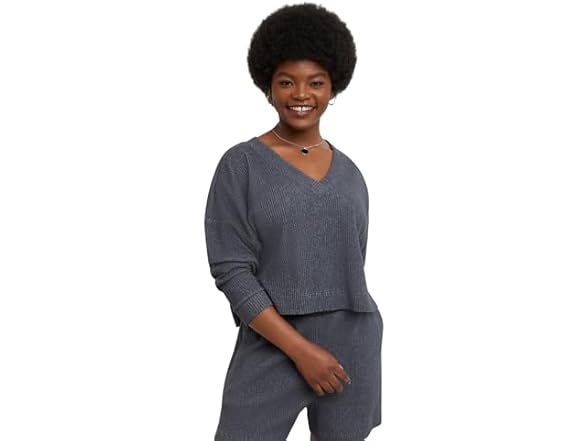 Hanes Women Originals Ottoman Crop Top