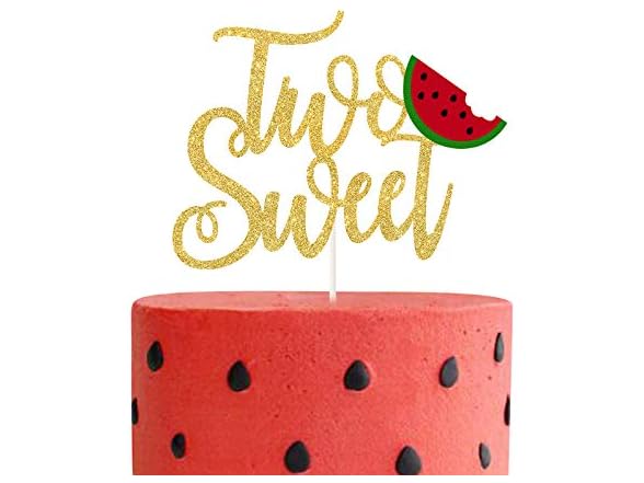 PANHUI Two Sweet Watermelon Cake Topper