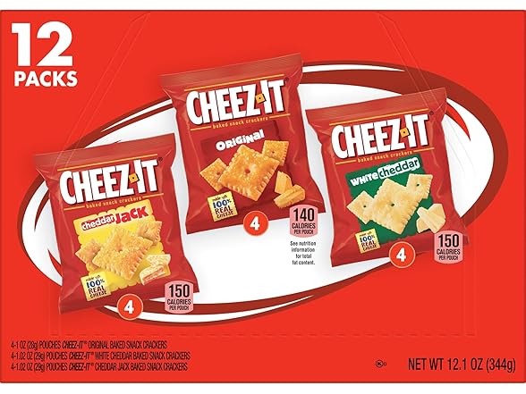 12PK Cheez-It Cheese Crackers, Variety